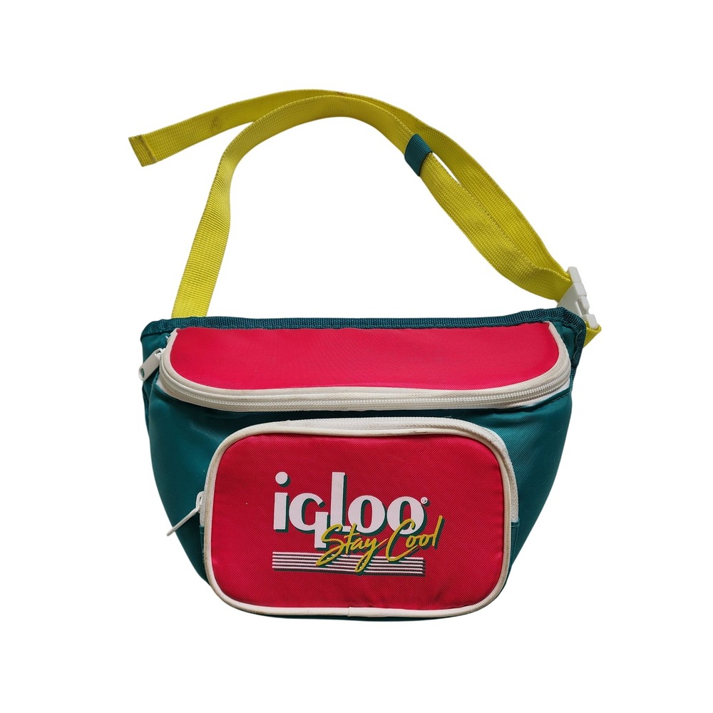 Igloo Stay Cool Insulated Fanny Pack Cooler Bag Neon Retro 80s Belt Bag Beach